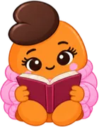 Juju lendo um livro aberto